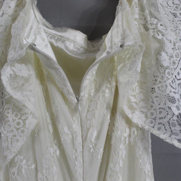 Daughters of Simone Dress Medium Winnie Maxi Ivory Boho Lace Bridal Wedding Gown - Picture 7 of 11